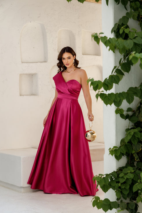 VESTIDO UM OMBRO SÓ RODADO VESTIDO DE FESTA PETRA FINA